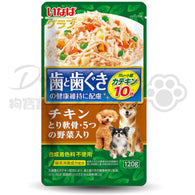 INABA  雞肉+雞軟骨+5種野菜 無糖質護齒 狗濕糧 120g (QDR-123)