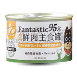 汪喵星球 FANTASTIC 95% 犬用鮮肉主食罐 - 放牧鹿肉 80g/165g