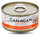 CANAGAN 無穀物貓罐頭 - 吞拿魚+蝦 75g