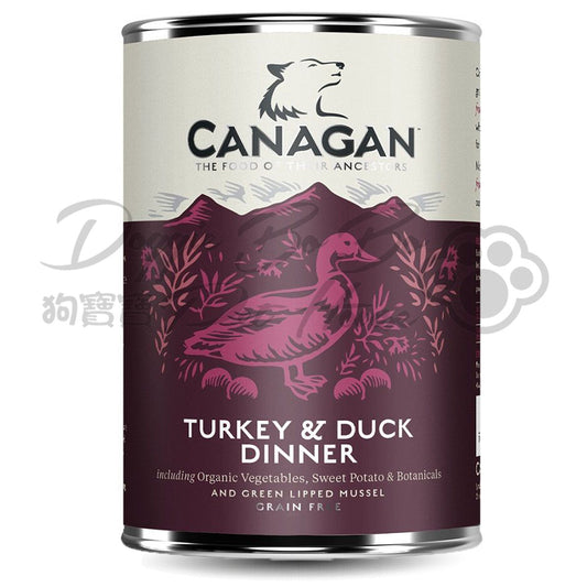 CANAGAN 無穀物狗罐頭 - 火雞+鴨肉 400g