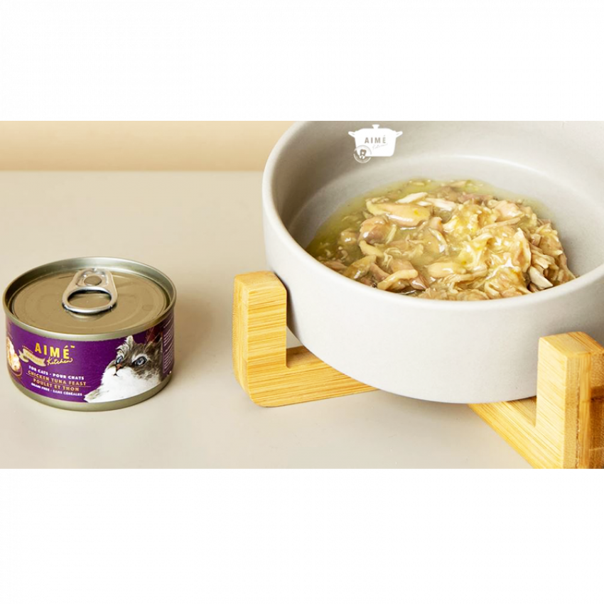 AIME Kitchen 無穀物主食貓罐 - 滑雞蒸吞拿魚塊 75g
