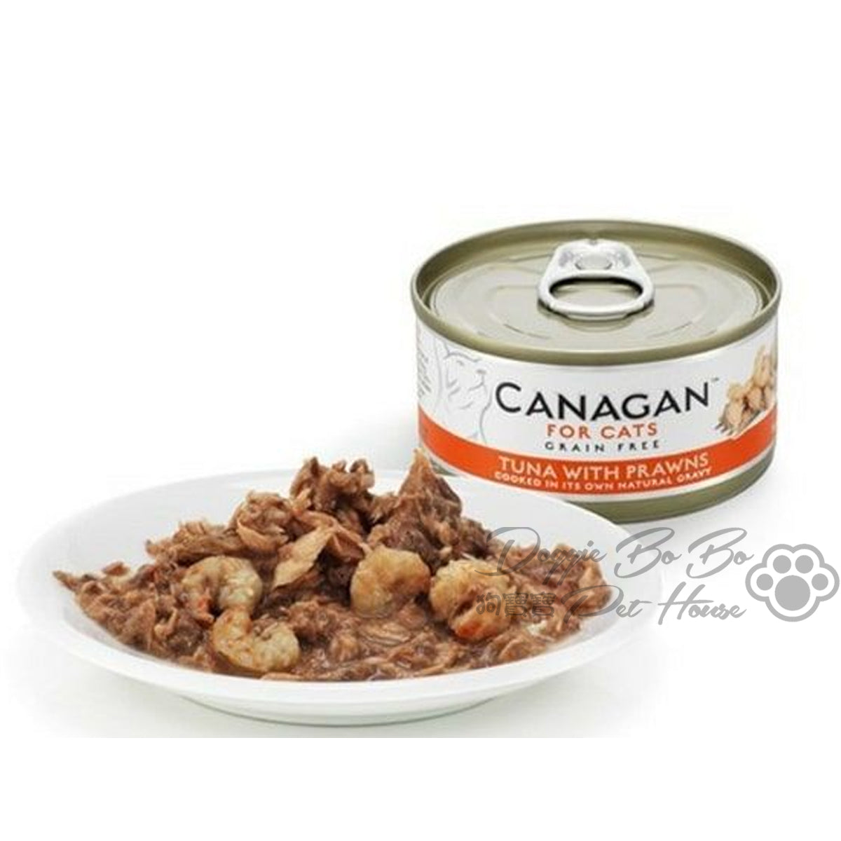 CANAGAN 無穀物貓罐頭 - 吞拿魚+蝦 75g