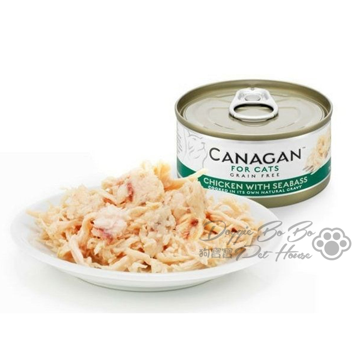 CANAGAN 無穀物貓罐頭 - 雞肉+鱸魚 75g
