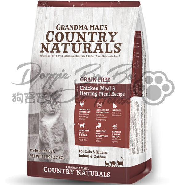 Country Naturals 無穀物雞肉鯡魚低敏感全貓種精簡配方