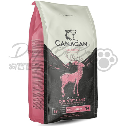 CANAGAN 天然無穀物狗乾糧 - 田園野味配方 鴨肉, 鹿肉, 兔肉  (小型犬用)