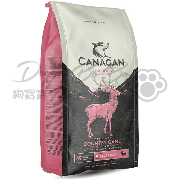 CANAGAN 天然無穀物狗乾糧 - 田園野味配方 鴨肉, 鹿肉, 兔肉  (小型犬用)