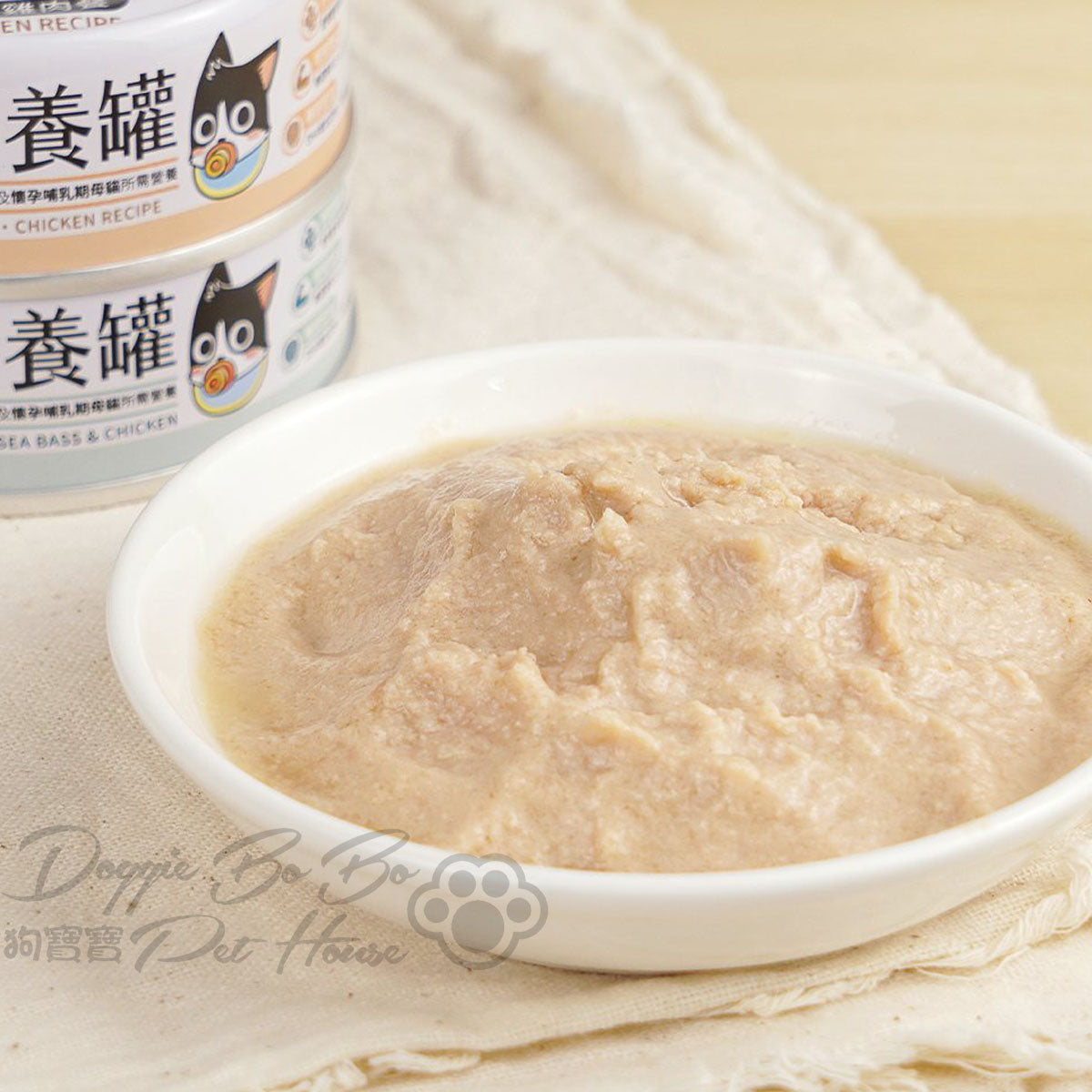 汪喵星球 98%鮮肉無膠幼母貓營養主食罐 - 鱸魚雞餐 80g