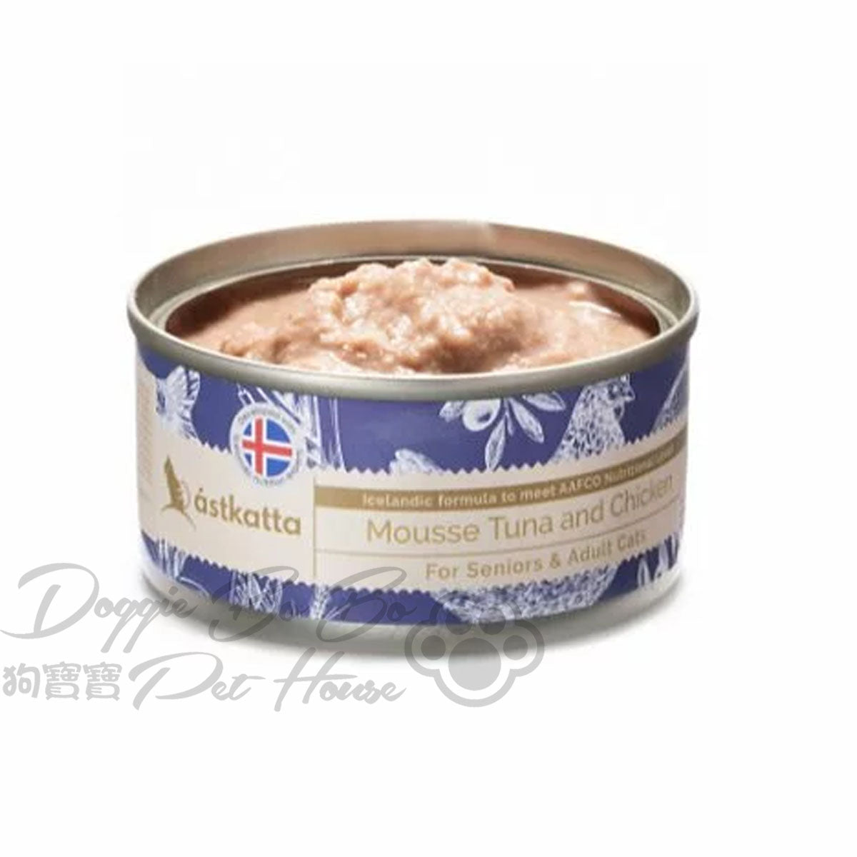 Astkatta - (無卡拉膠)全天然吞拿魚+雞肉慕絲 80g (高齡貓配方)