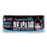 汪喵星球 98% Fantastic 貓咪鮮肉主食罐 - 鰹魚+蝦仁 80g/165g