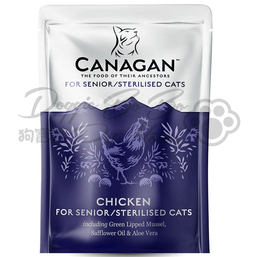 CANAGAN 貓濕糧滋味包 - 老貓雞肉 85g x 8包