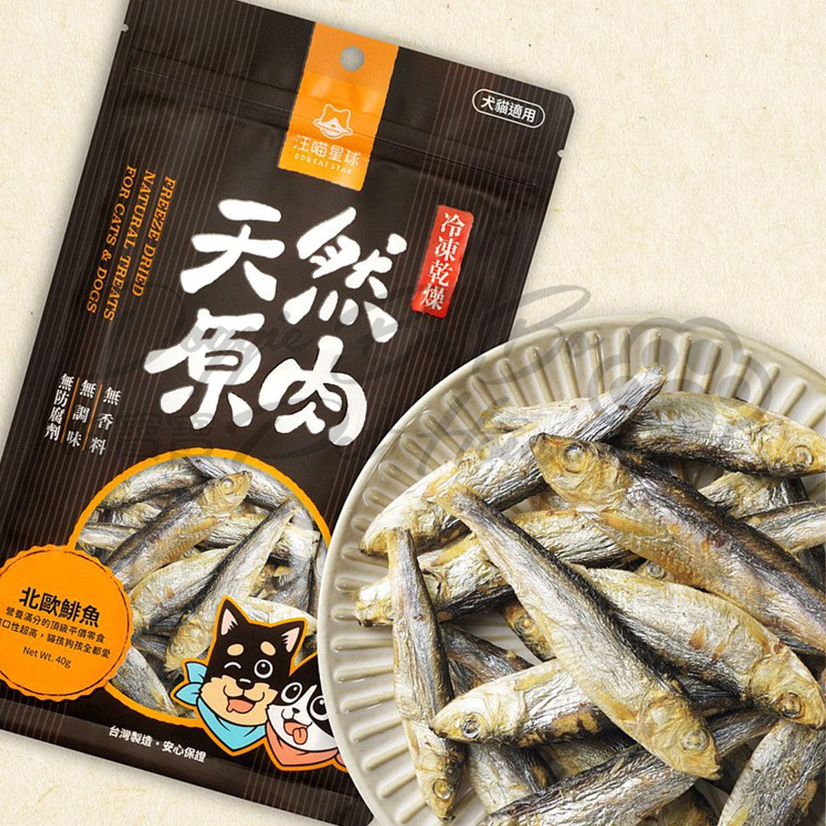 汪喵星球 冷凍乾燥原肉小食肉 - 北歐鯡魚 40g